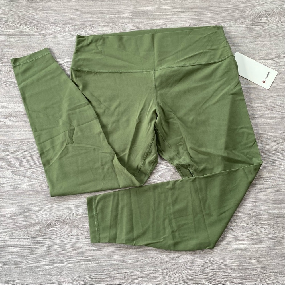 LULULEMON Align High-Rise Pant Leggings 28” in Green Twill Size 18